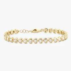 Harley Diamond Heart Bezel Tennis Bracelet 2.17 ctw