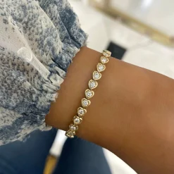Harley Diamond Heart Bezel Tennis Bracelet 2.17 ctw