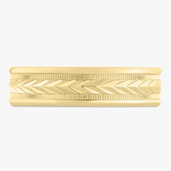 Harvest Center Wedding Band with Milgrain and High Polished Edges 6mm