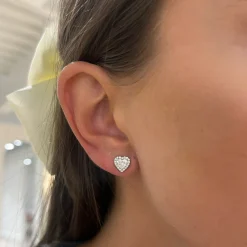 Heart Diamond Halo Studs 1.25 ctw