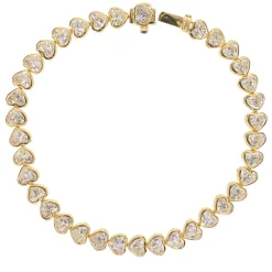 Heart Shaped Diamond Bezel Tennis Bracelet 7.48 ctw