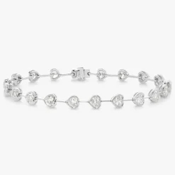 Heart Station Diamond Tennis Bracelet 5.00 ctw