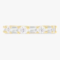 Henri East to West Oval & Emerald Cut Diamond Band 1.45 ctw