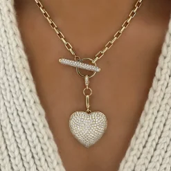 Hilton Pave Diamond Heart Charm