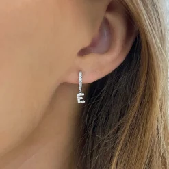 Initial Diamond Huggie Earrings