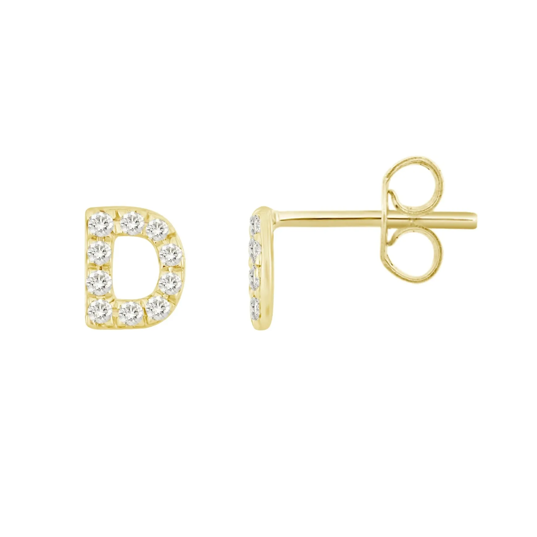 Initial Diamond Stud Earrings