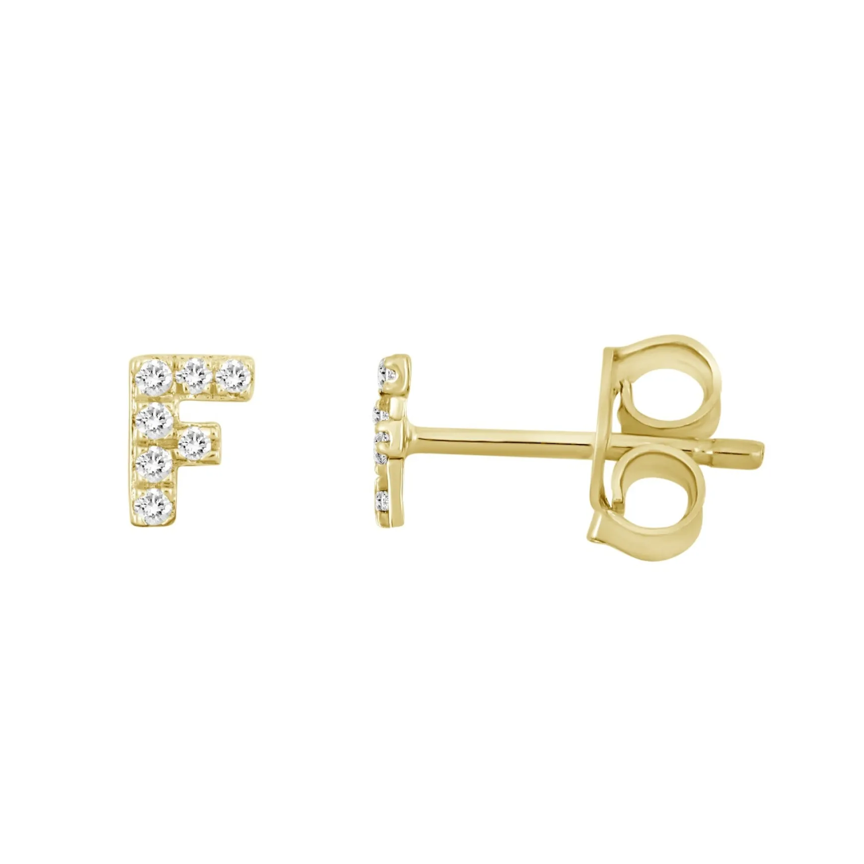 Initial Diamond Stud Earrings