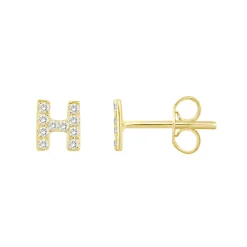 Initial Diamond Stud Earrings