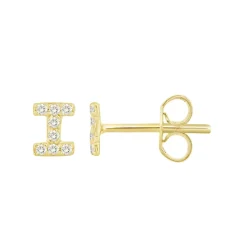 Initial Diamond Stud Earrings