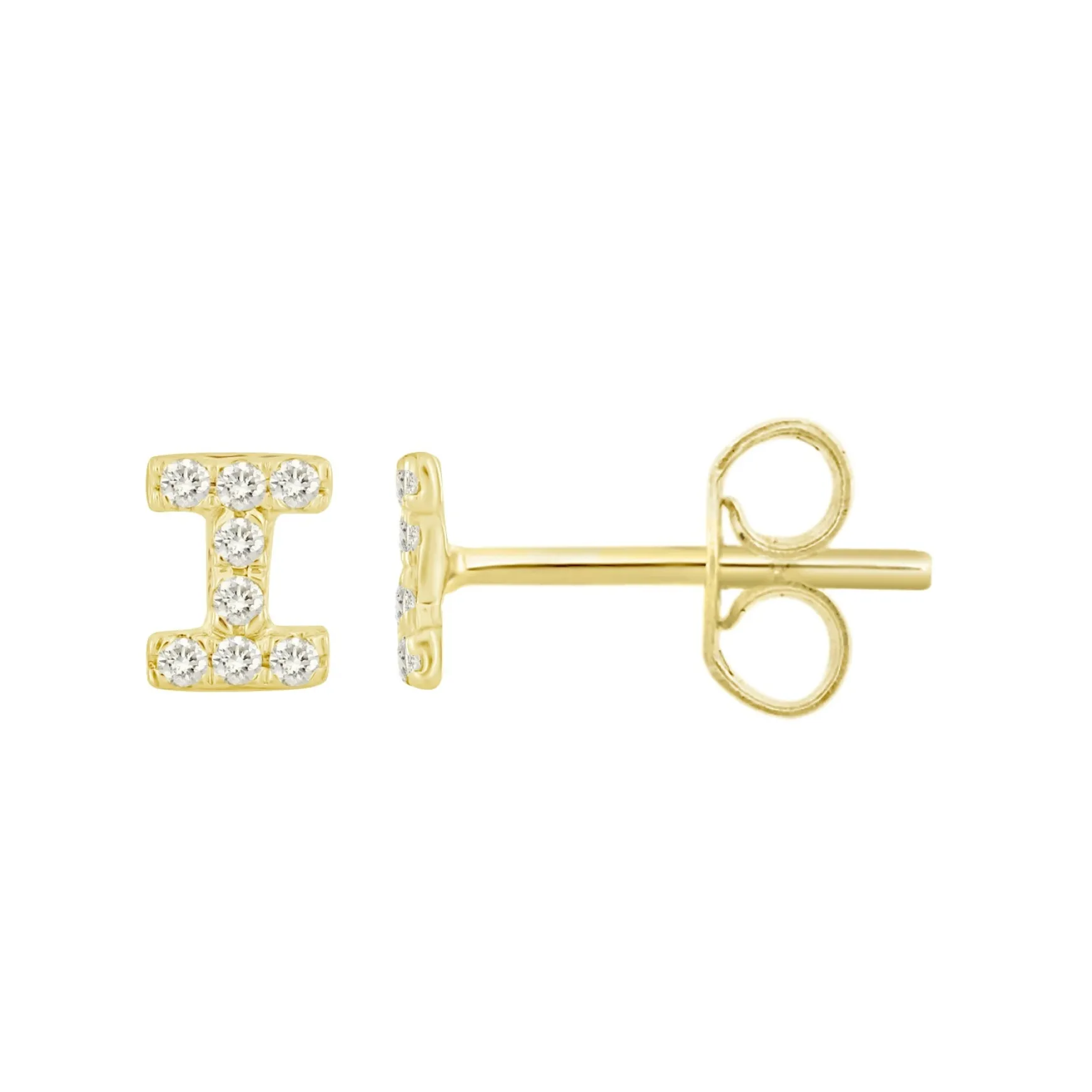 Initial Diamond Stud Earrings