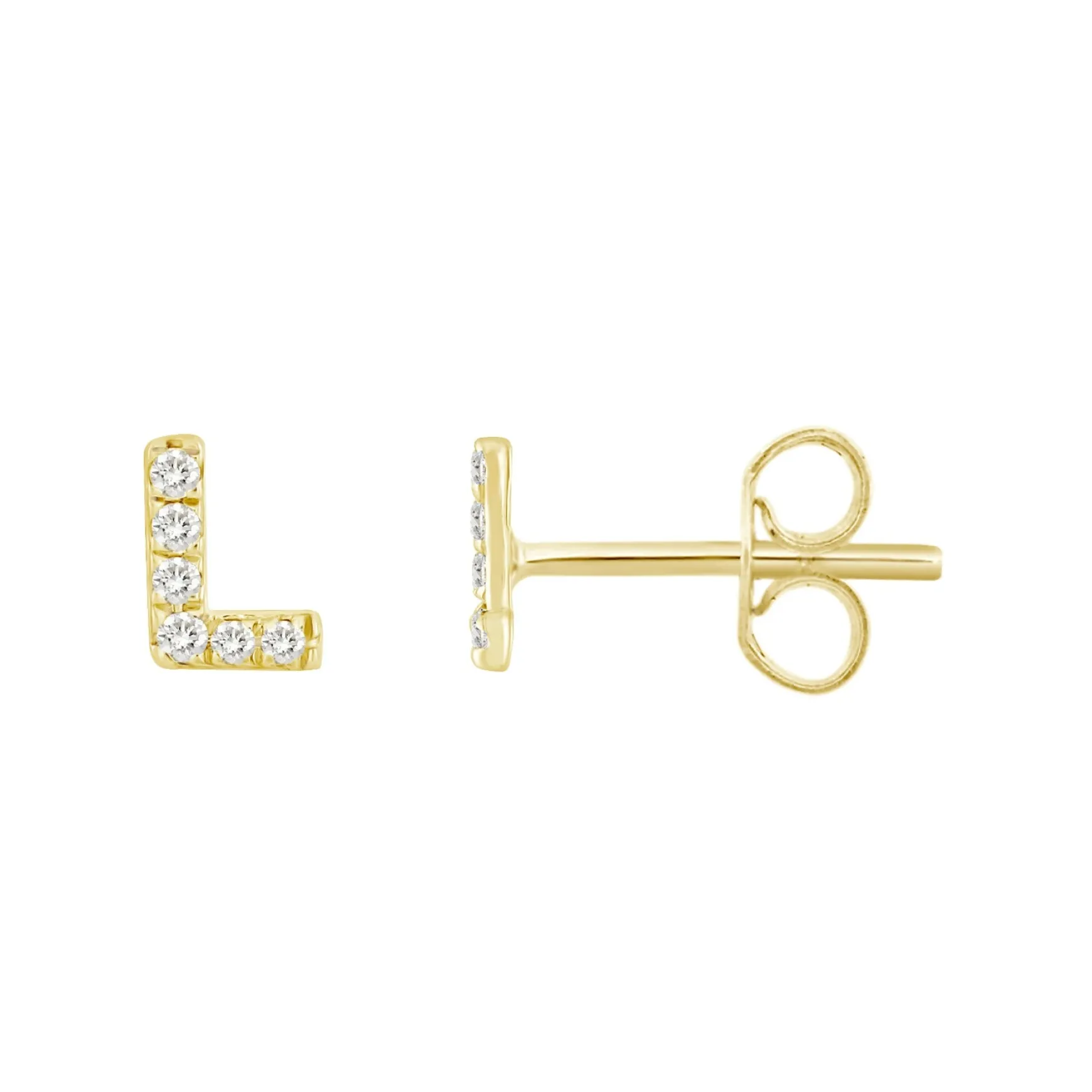 Initial Diamond Stud Earrings