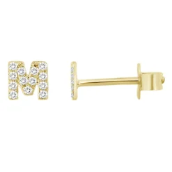 Initial Diamond Stud Earrings