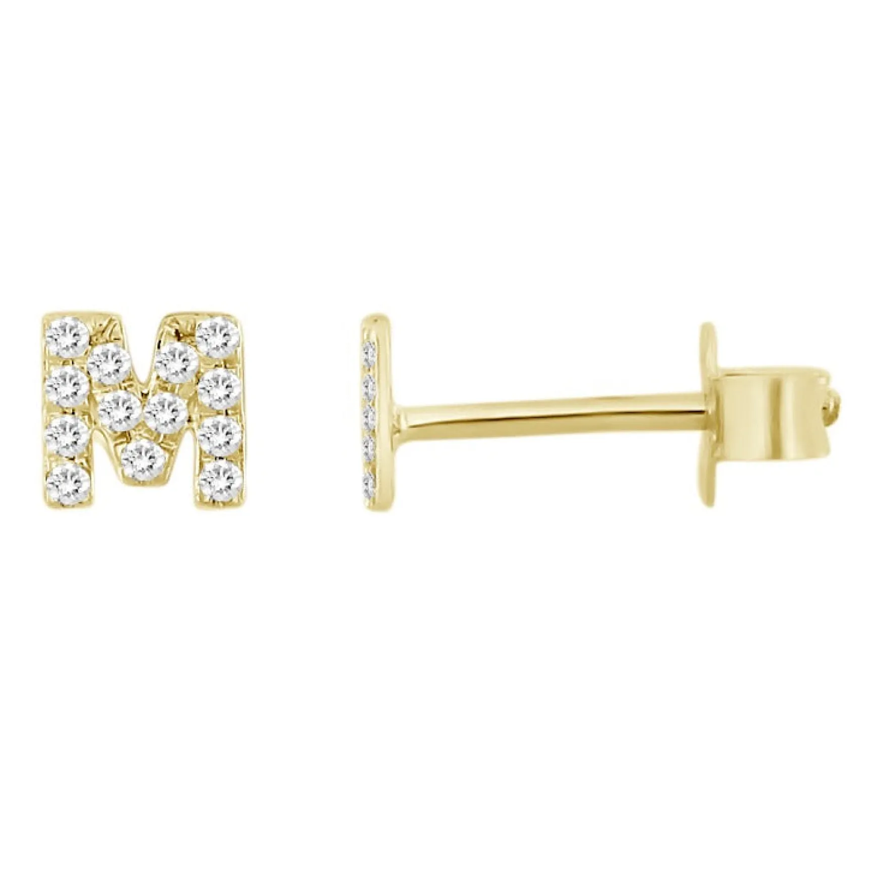 Initial Diamond Stud Earrings