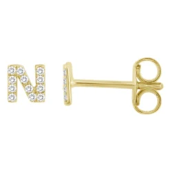 Initial Diamond Stud Earrings