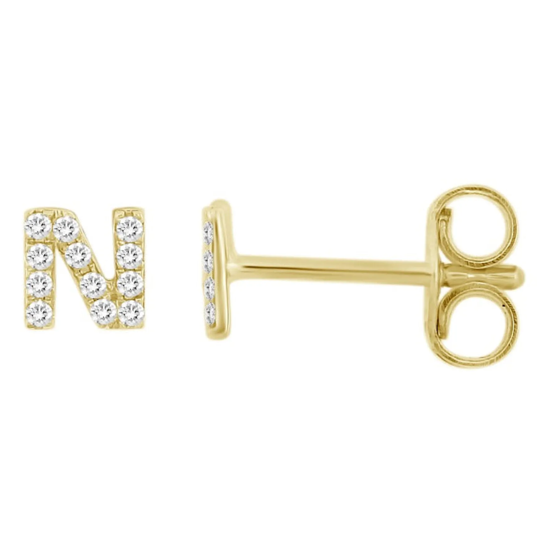 Initial Diamond Stud Earrings