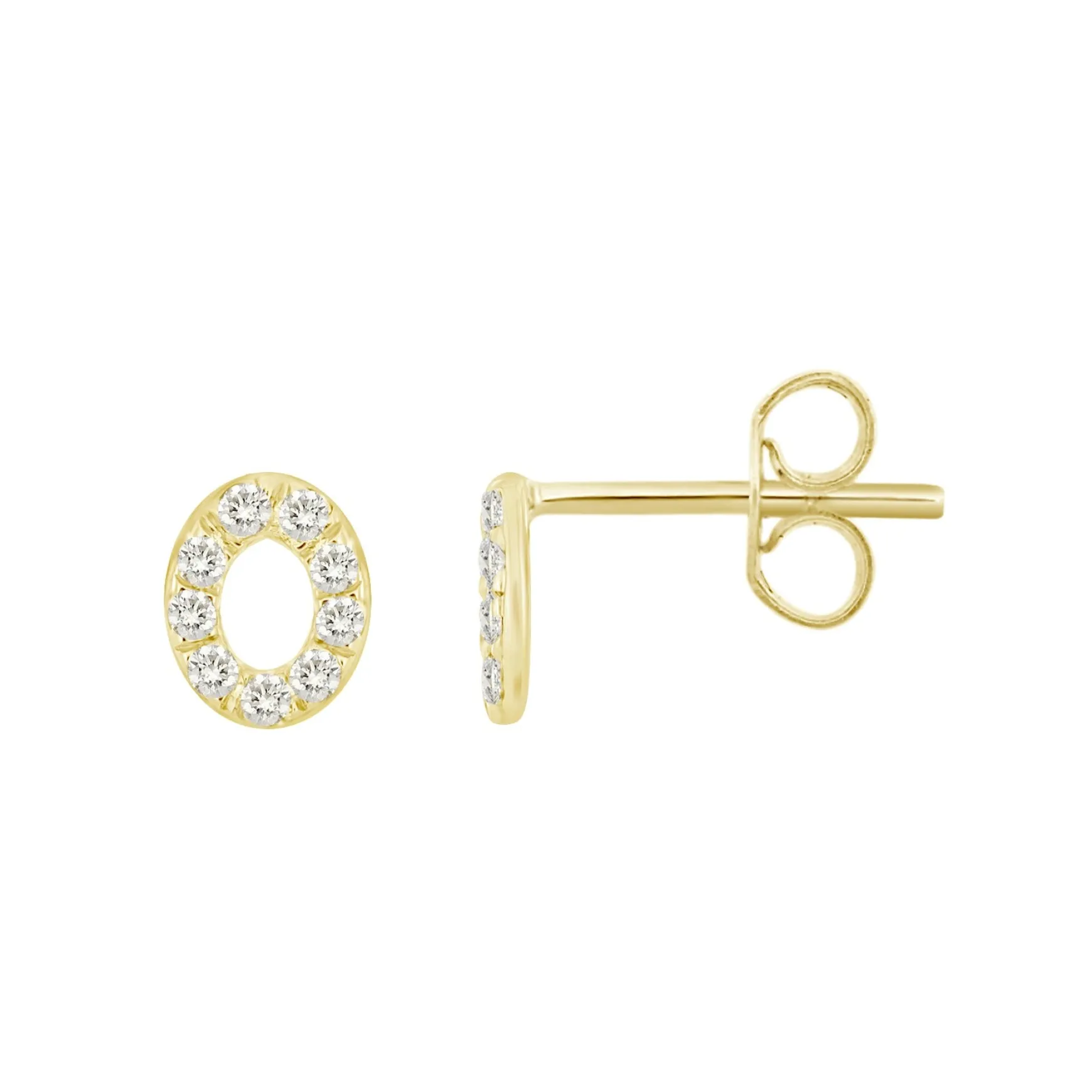 Initial Diamond Stud Earrings
