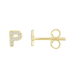 Initial Diamond Stud Earrings