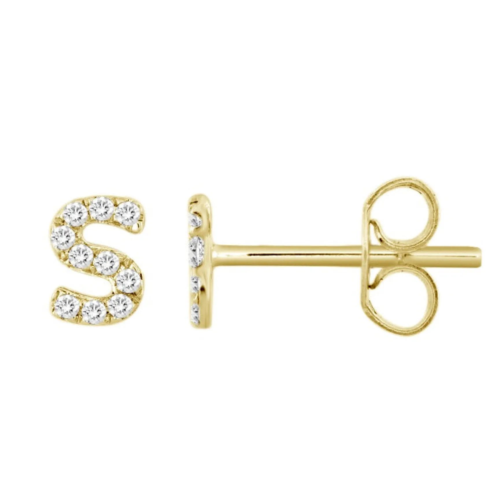 Initial Diamond Stud Earrings