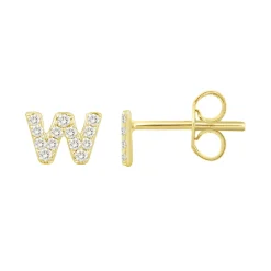 Initial Diamond Stud Earrings