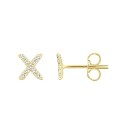 Initial Diamond Stud Earrings