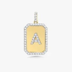 Initial Dog Tag Charm