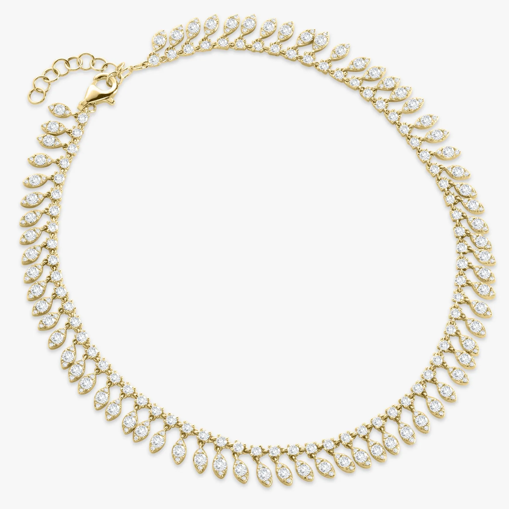 Jasmine Diamond Dangle Anklet 5.08 ctw
