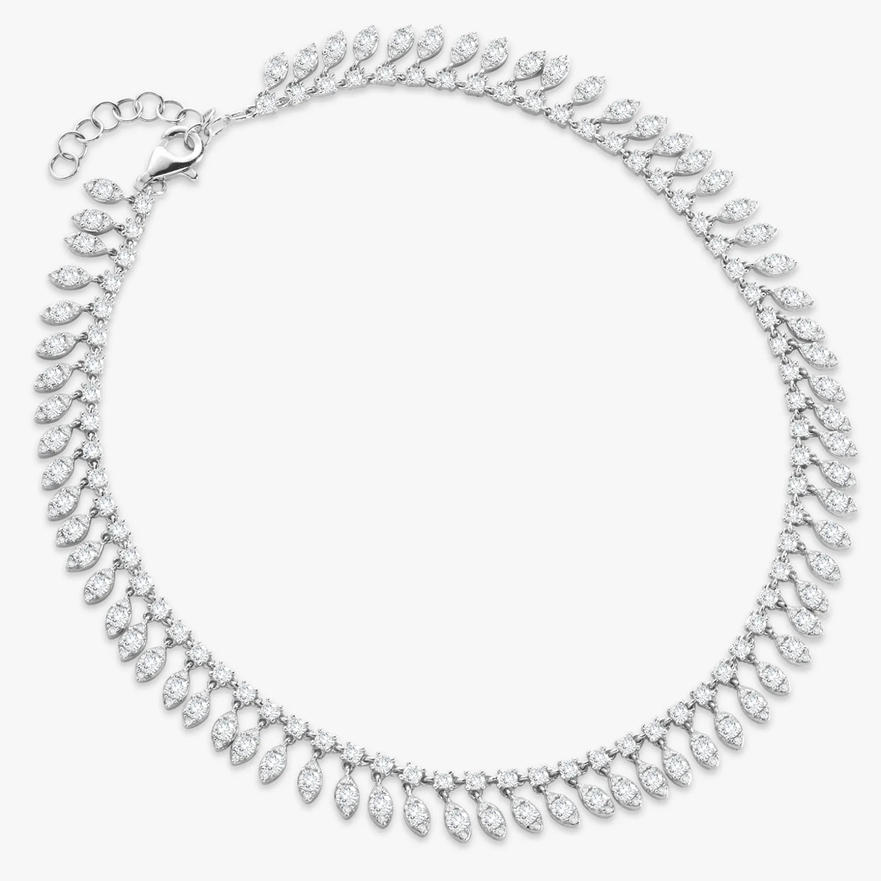 Jasmine Diamond Dangle Anklet 5.08 ctw