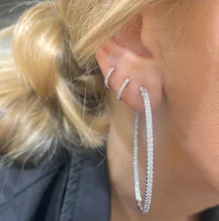 Jenn Double Sided Diamond Hoop Earrings 2.89 ctw