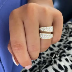 Jessie Pave Diamond Crossover Ring