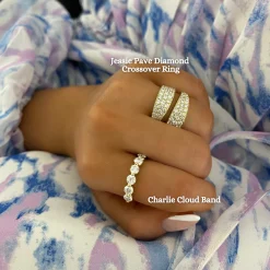 Jessie Pave Diamond Crossover Ring