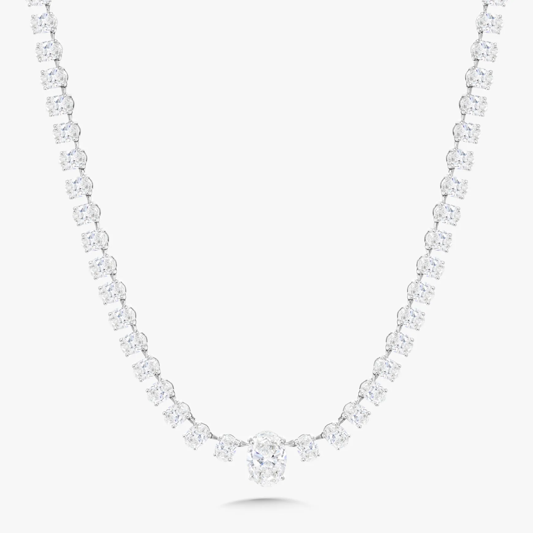 Josette Floating Oval Diamond Necklace 35 ctw