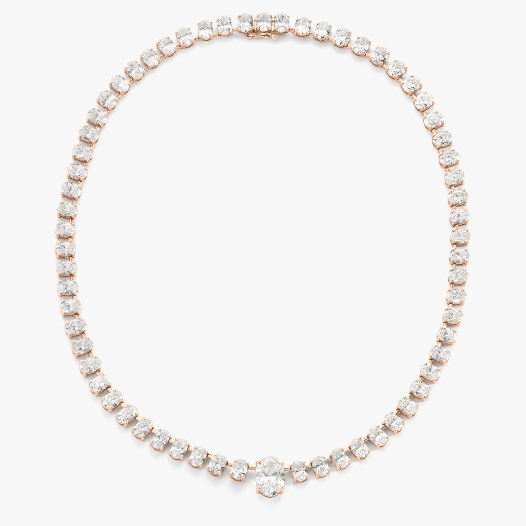 Josette Floating Oval Diamond Necklace 35 ctw