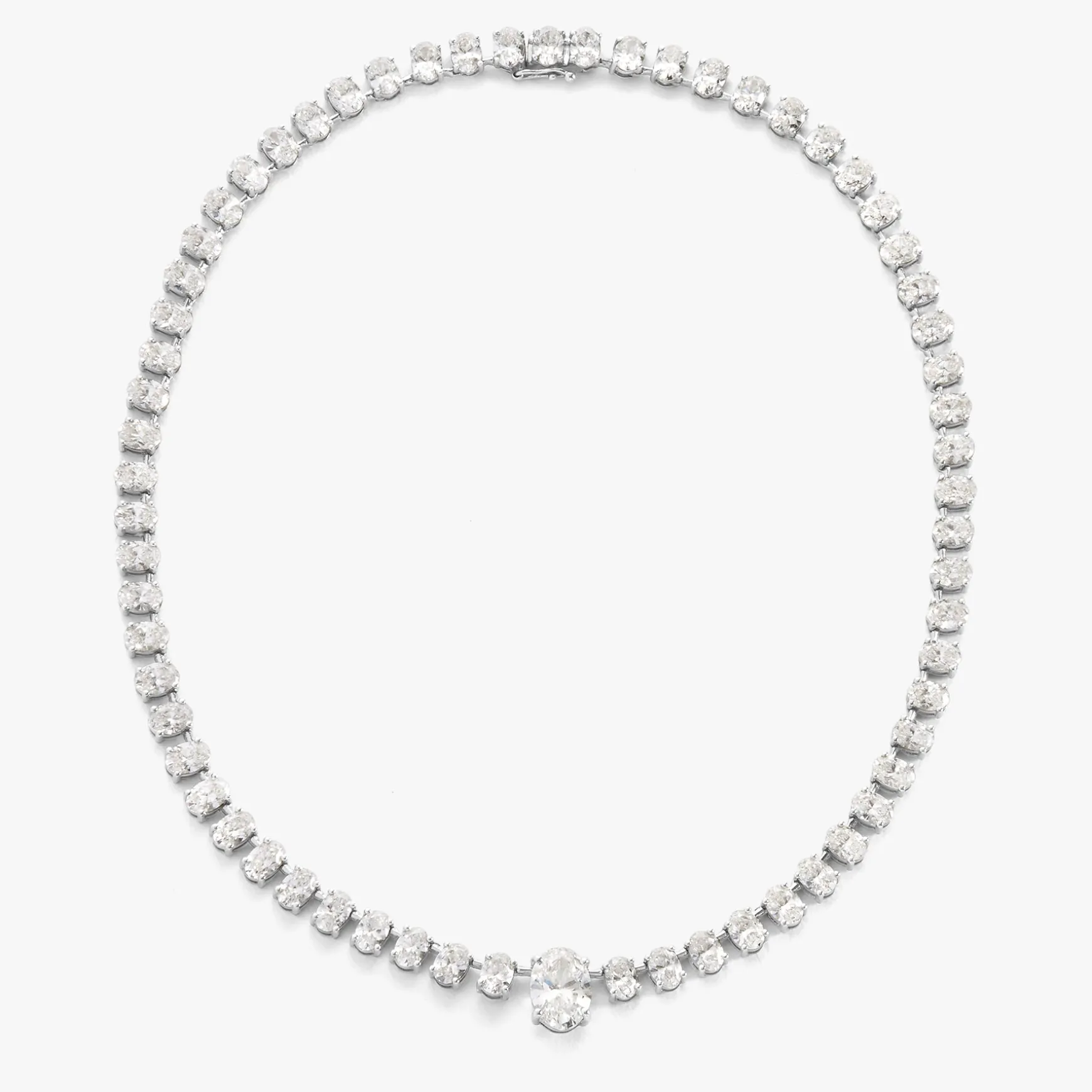 Josette Floating Oval Diamond Necklace 35 ctw