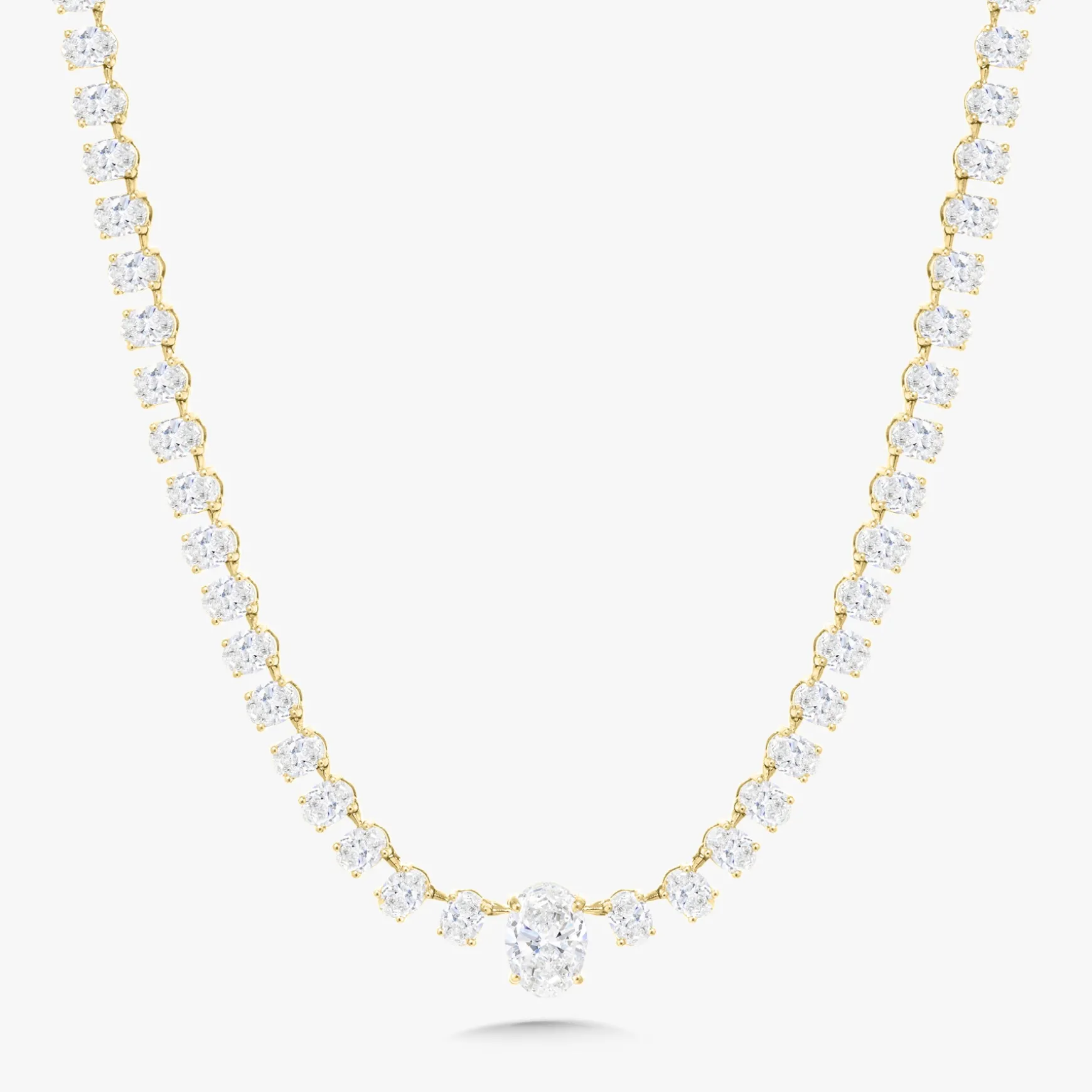 Josette Floating Oval Diamond Necklace 35 ctw