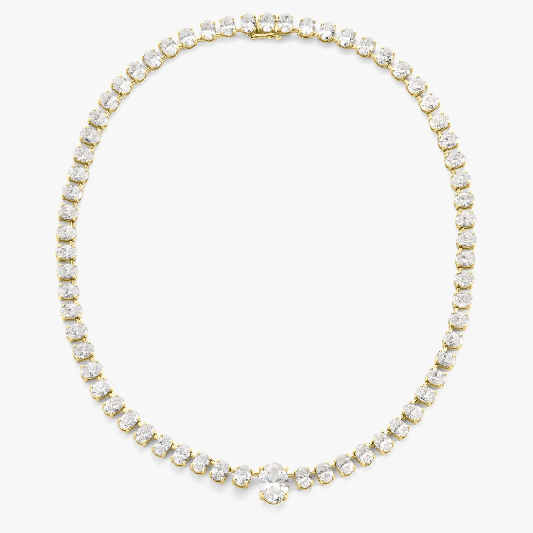 Josette Floating Oval Diamond Necklace 35 ctw