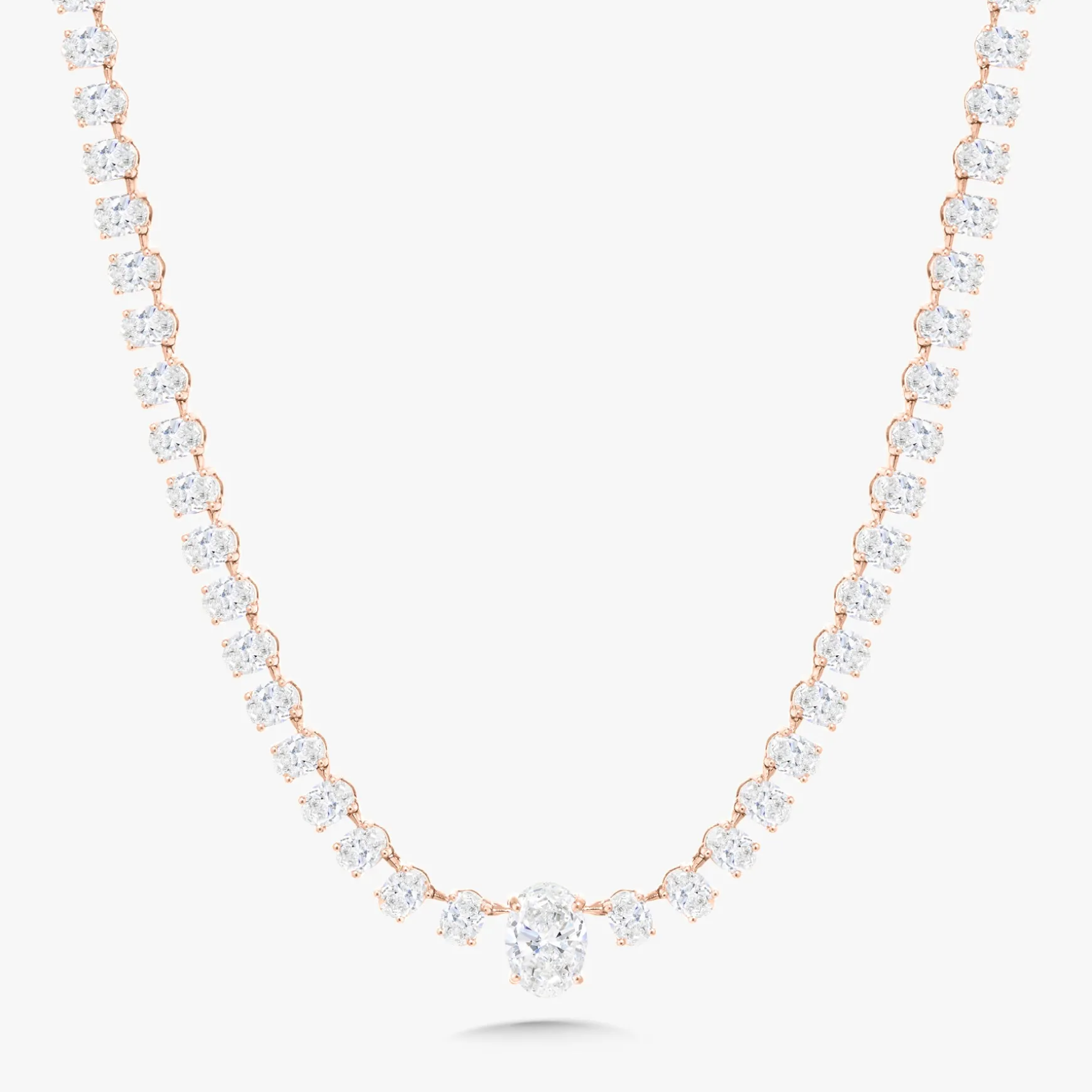 Josette Floating Oval Diamond Necklace 35 ctw