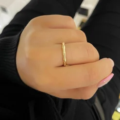 14k Gold Bamboo Stacking Band Ring