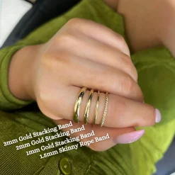 14k Gold Skinny Rope Eternity Band