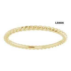 14k Gold Skinny Rope Eternity Band