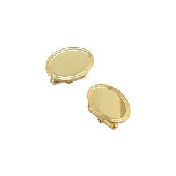 14k Oval Cuff Links with Double Line Border