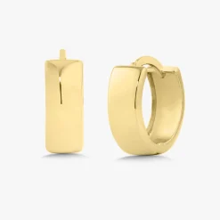 14k Yellow Gold Polished Huggie Earrings 4mm & 6mm
