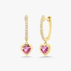 Kait Dainty Heart Drop Huggie Earrings