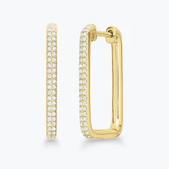 Karsen Rectangular Diamond Huggie Earrings