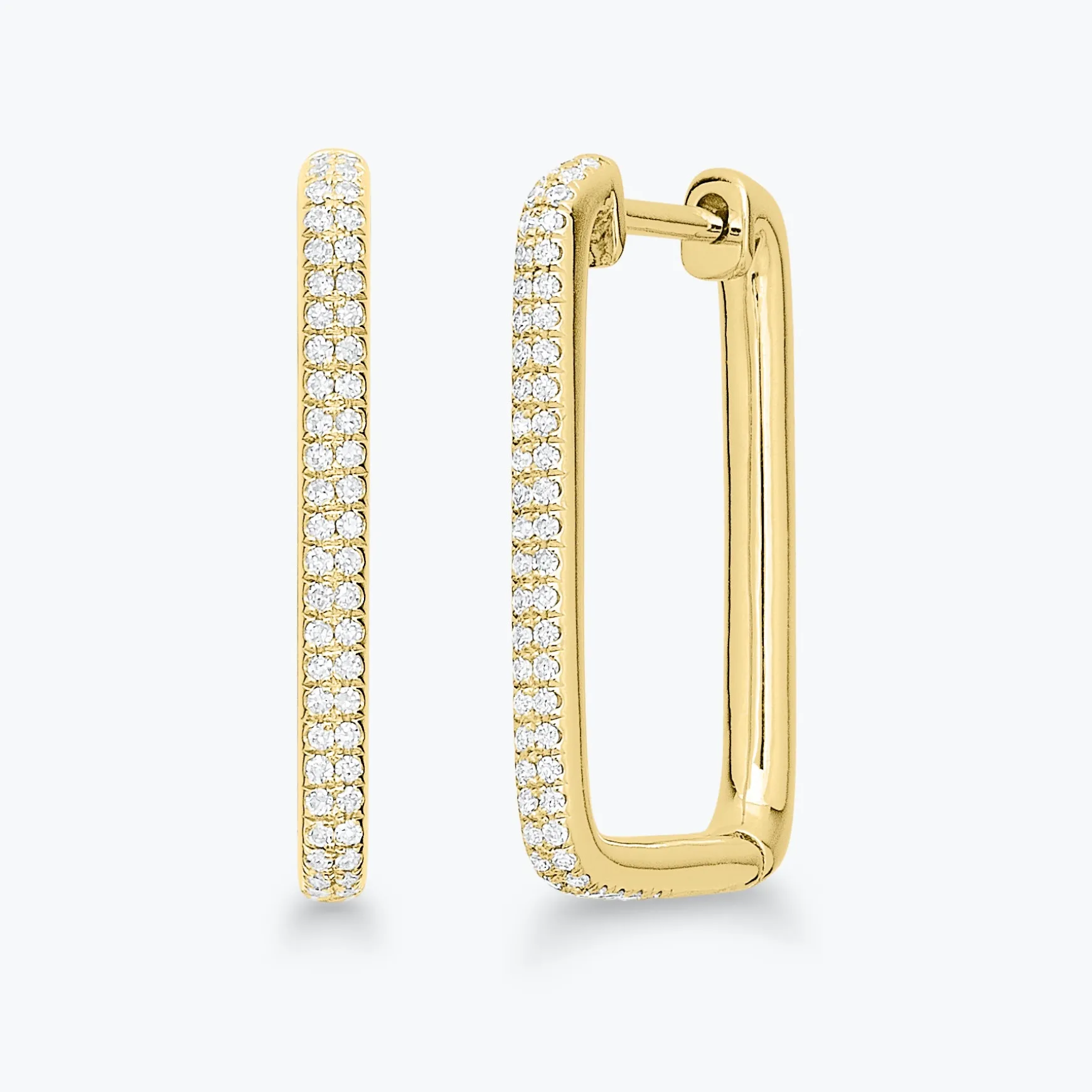 Karsen Rectangular Diamond Huggie Earrings