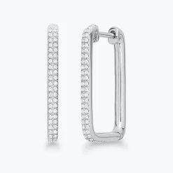 Karsen Rectangular Diamond Huggie Earrings