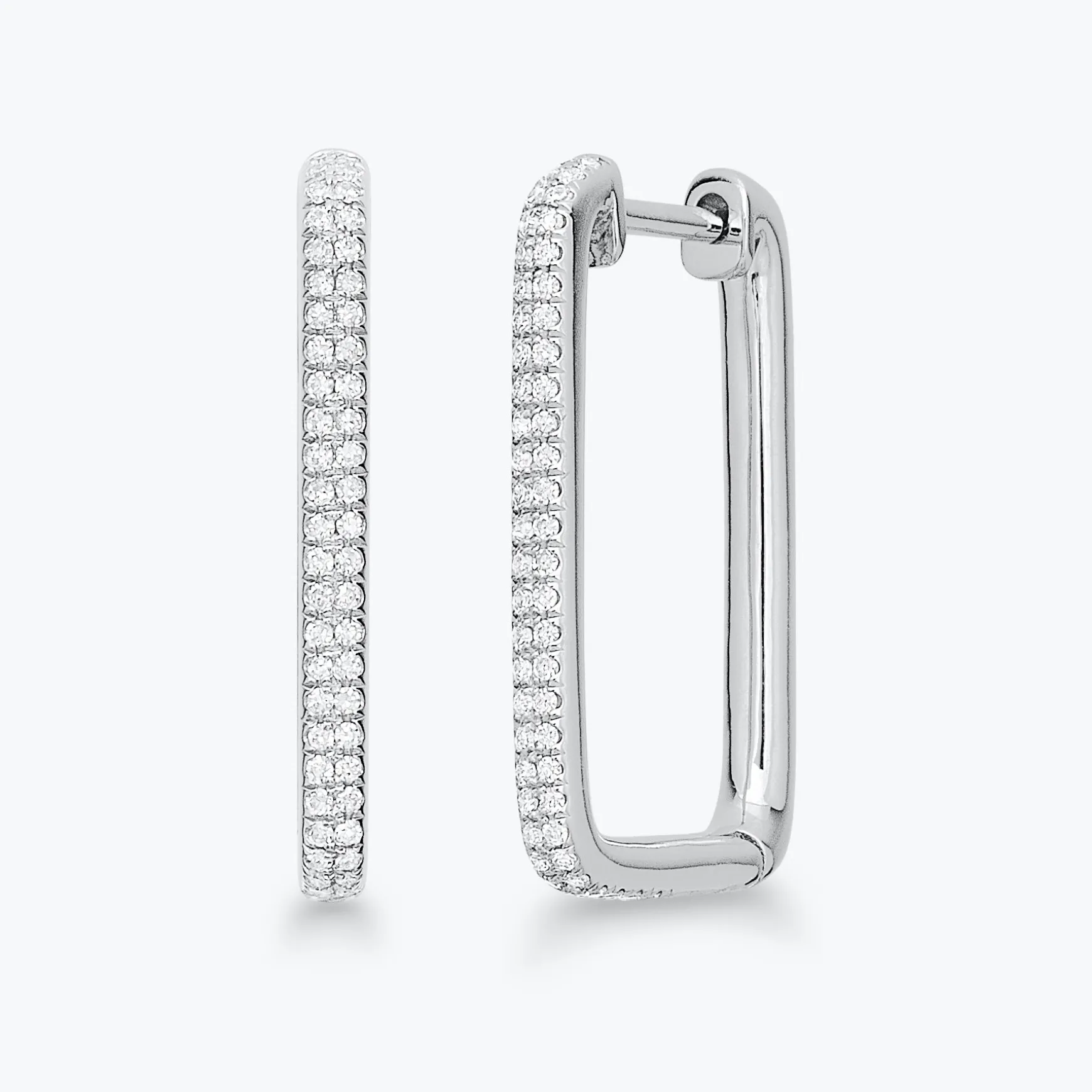 Karsen Rectangular Diamond Huggie Earrings