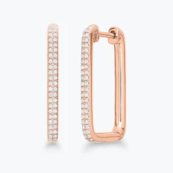 Karsen Rectangular Diamond Huggie Earrings