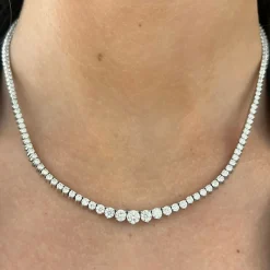 Kaye Tapered Diamond Tennis Necklace 7.49 ctw