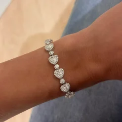 Khyla Heart Halo Diamond Tennis Bracelet 12 ctw