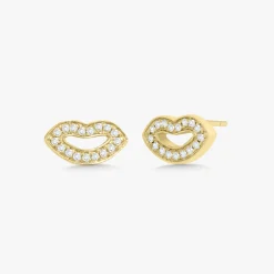 Kiss Kiss Diamond Lips Stud Earrings